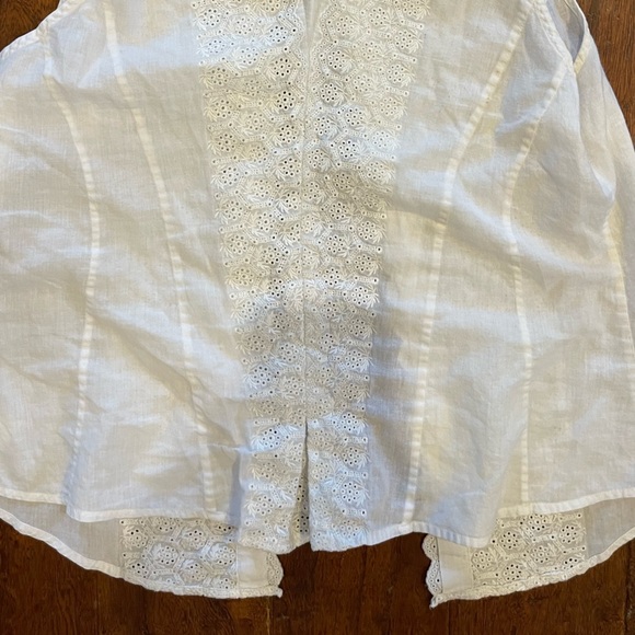 Johnny Was Pete & Greta blouse White eyelet embroidered Size M - Picture 6 of 8